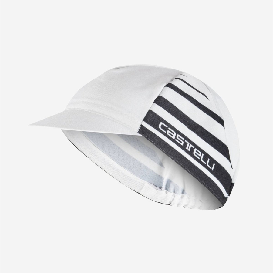 Casquette Castelli CLASSICO Homme Blanche Noir | PAVXY-4931