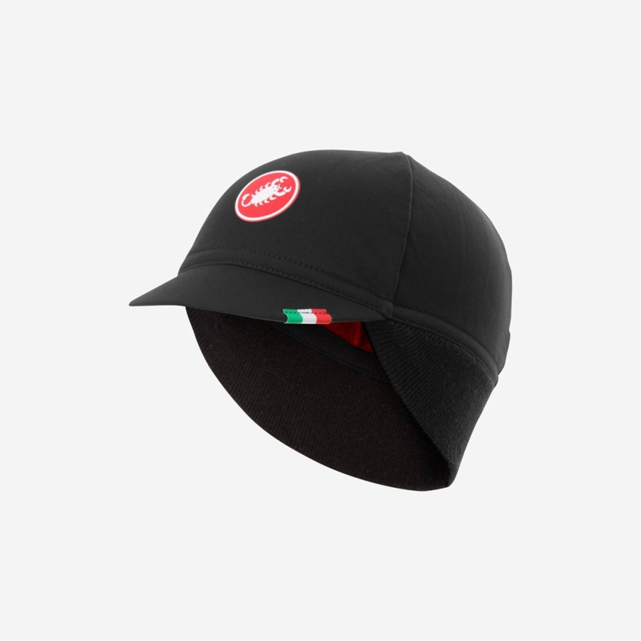 Casquette Castelli DIFESA THERMAL Homme Noir Rouge | VPSCE-1463