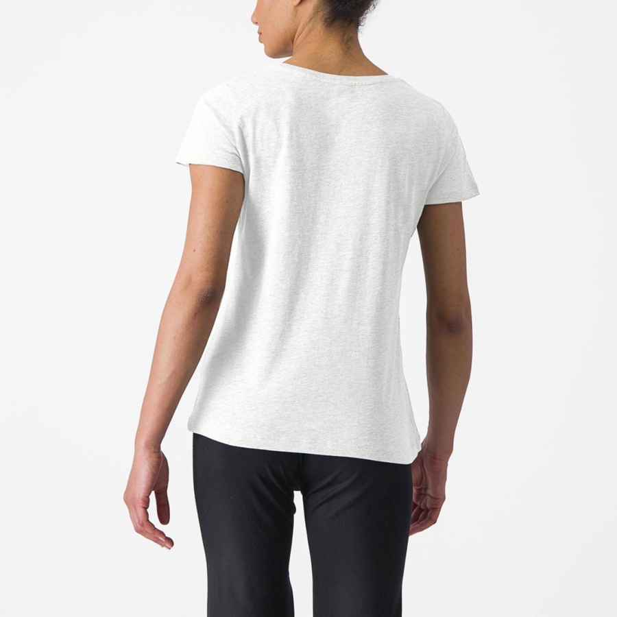 Casual Castelli CASTELLI CLASSICO W TEE Femme Blanche | SXNAV-3896