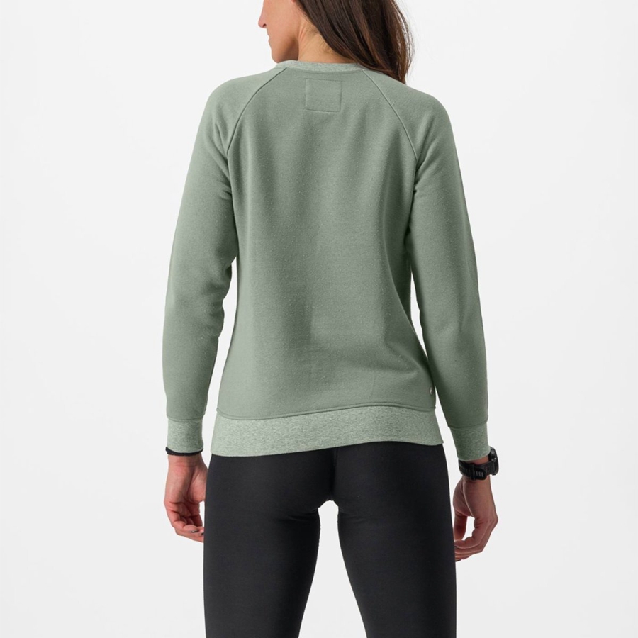 Casual Castelli LOGO W SWEATSHIRT Femme Vert | QIZNV-0935