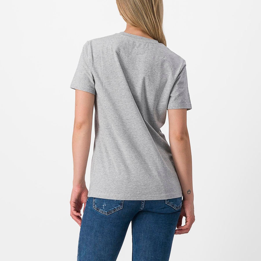 Casual Castelli PEDALARE TEE Femme Kaki Grise | UNVYE-1870