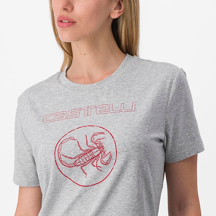 Casual Castelli PEDALARE TEE Femme Kaki Grise | UNVYE-1870