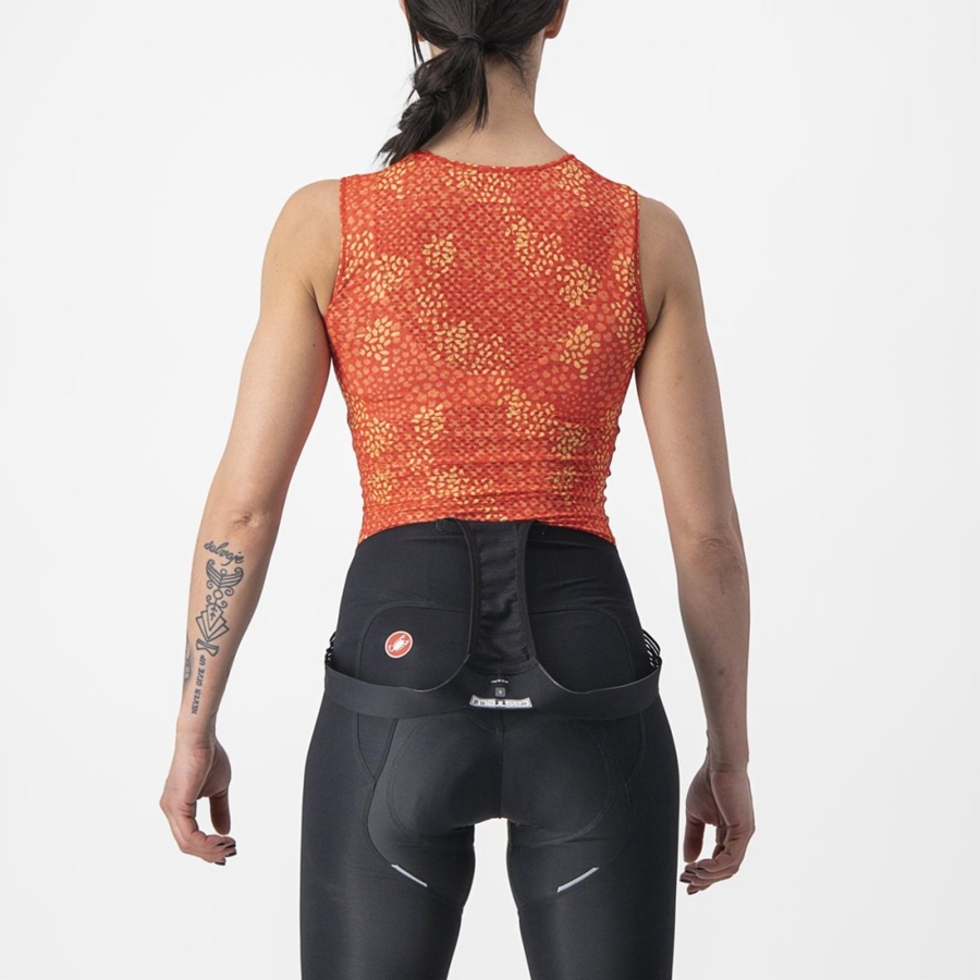 Couche De Base Castelli PRO MESH 4 W SLEEVELESS Femme Orange | QTPXL-1402