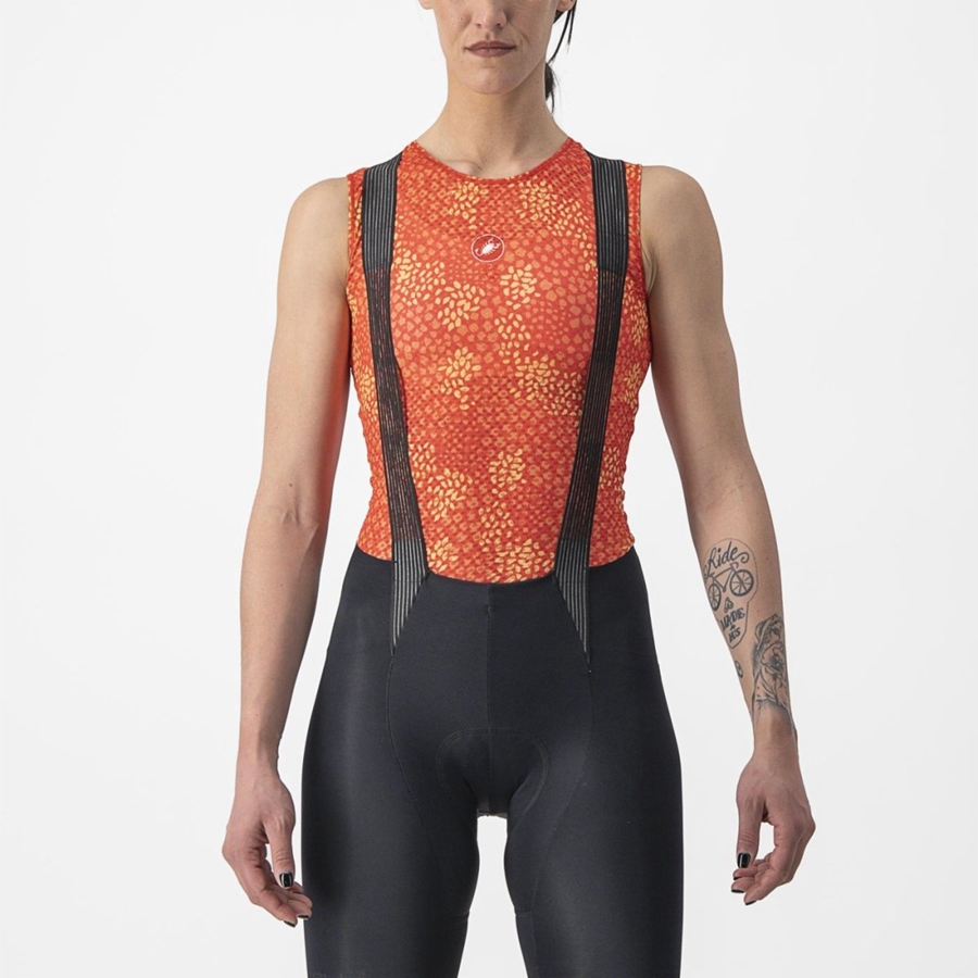 Couche De Base Castelli PRO MESH 4 W SLEEVELESS Femme Orange | QTPXL-1402