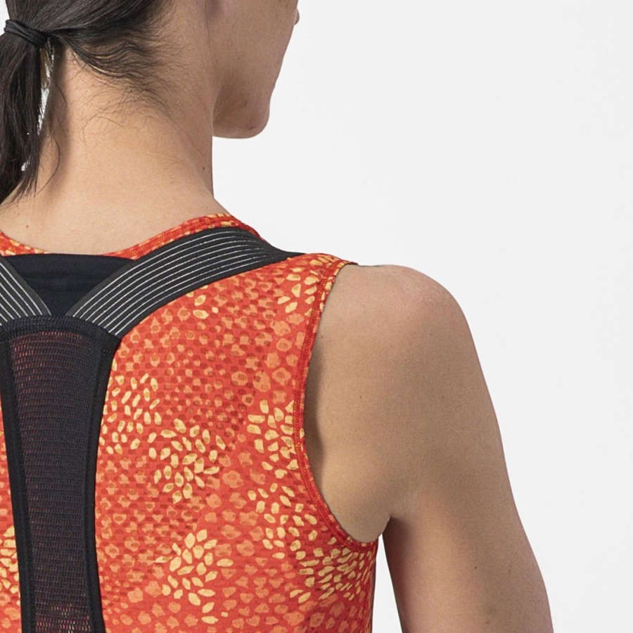 Couche De Base Castelli PRO MESH 4 W SLEEVELESS Femme Orange | QTPXL-1402
