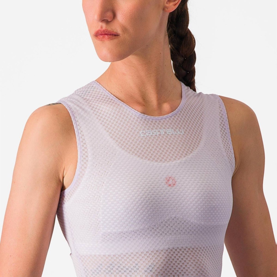 Couche De Base Castelli PRO MESH W SLEEVELESS Femme Violette Blanche | IQPVF-9743