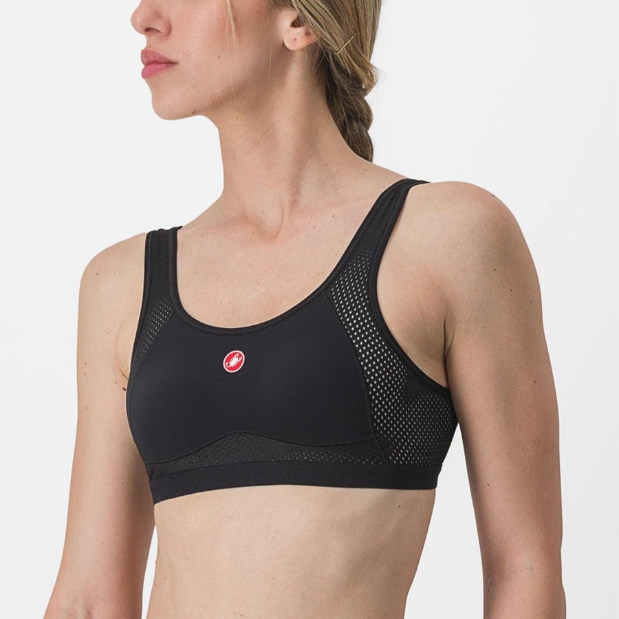 Couche De Base Castelli ROSSO CORSA BRA Femme Noir | YSAZH-4893