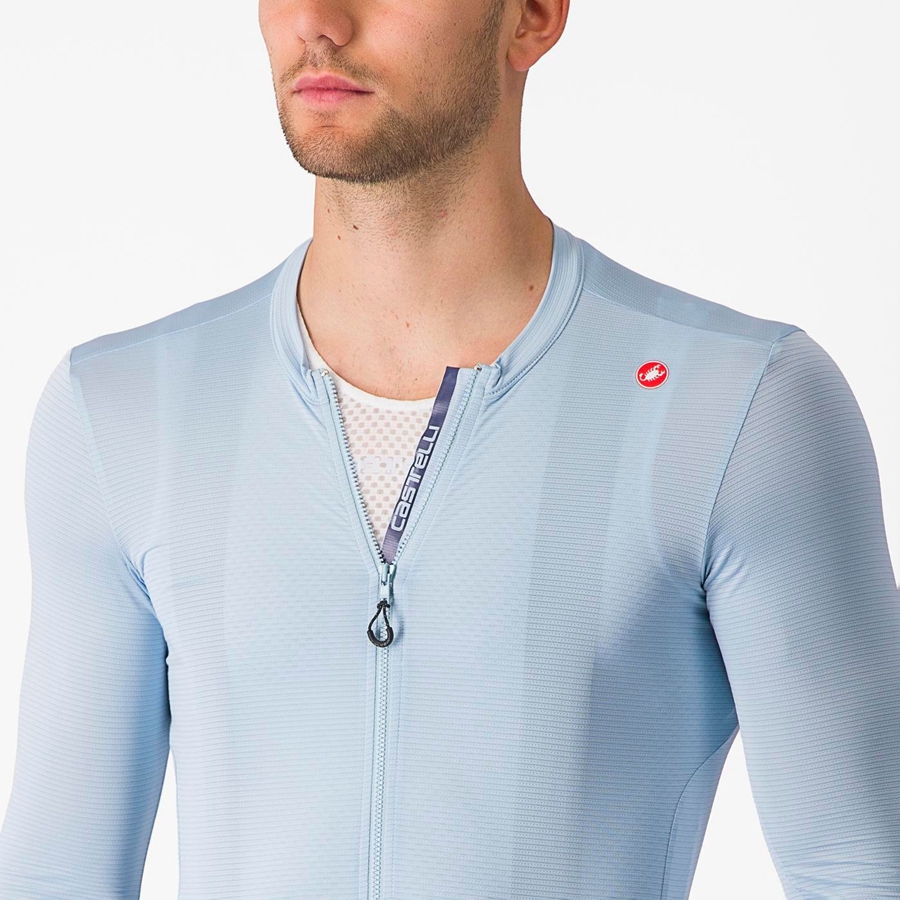 Maillot Castelli ESPRESSO LS Homme Bleu Bleu | RIABG-3827