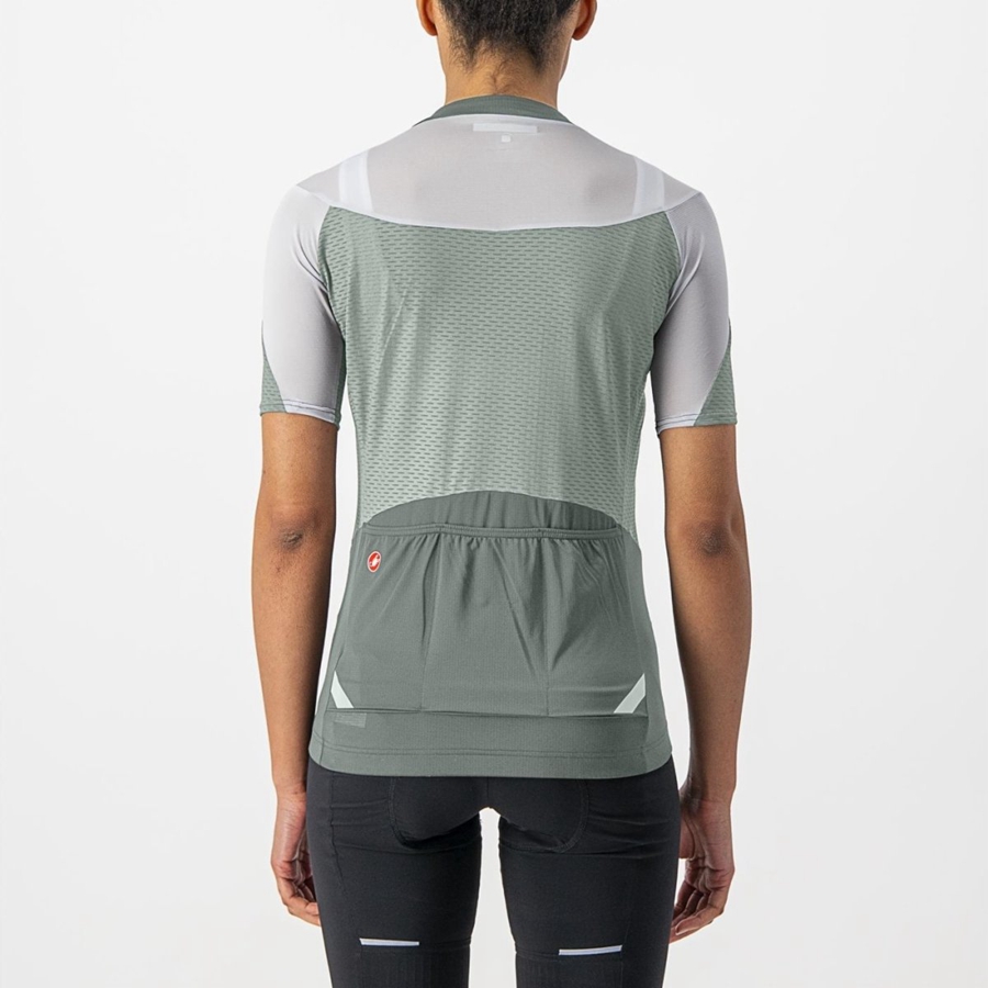 Maillot Castelli GRADIENT COLOR BLOCK Femme Vert Blanche | PBFWD-6075