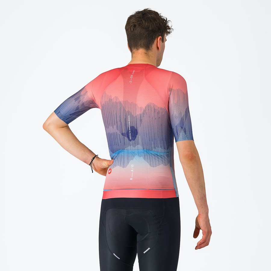 Maillot Castelli R-A/D Homme Multicolore Rose Bleu | SPZKW-3821
