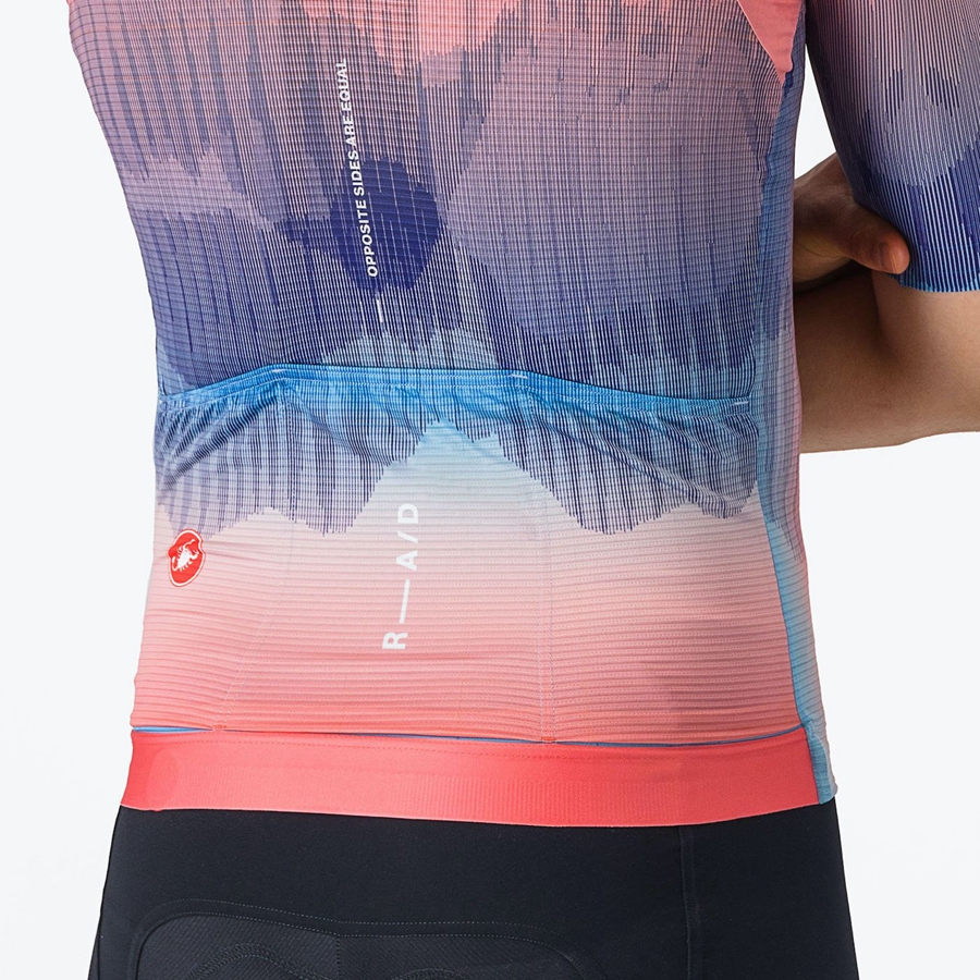 Maillot Castelli R-A/D Homme Multicolore Rose Bleu | SPZKW-3821