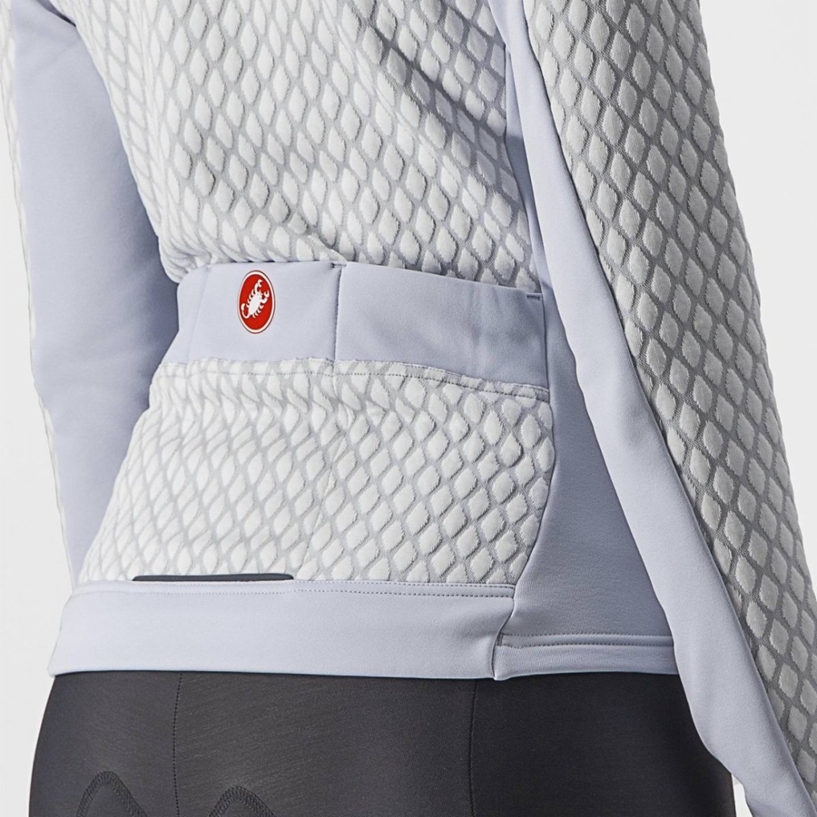 Maillot Castelli SFIDA 2 FZ Femme Argent Grise Blanche | CDSTZ-0475