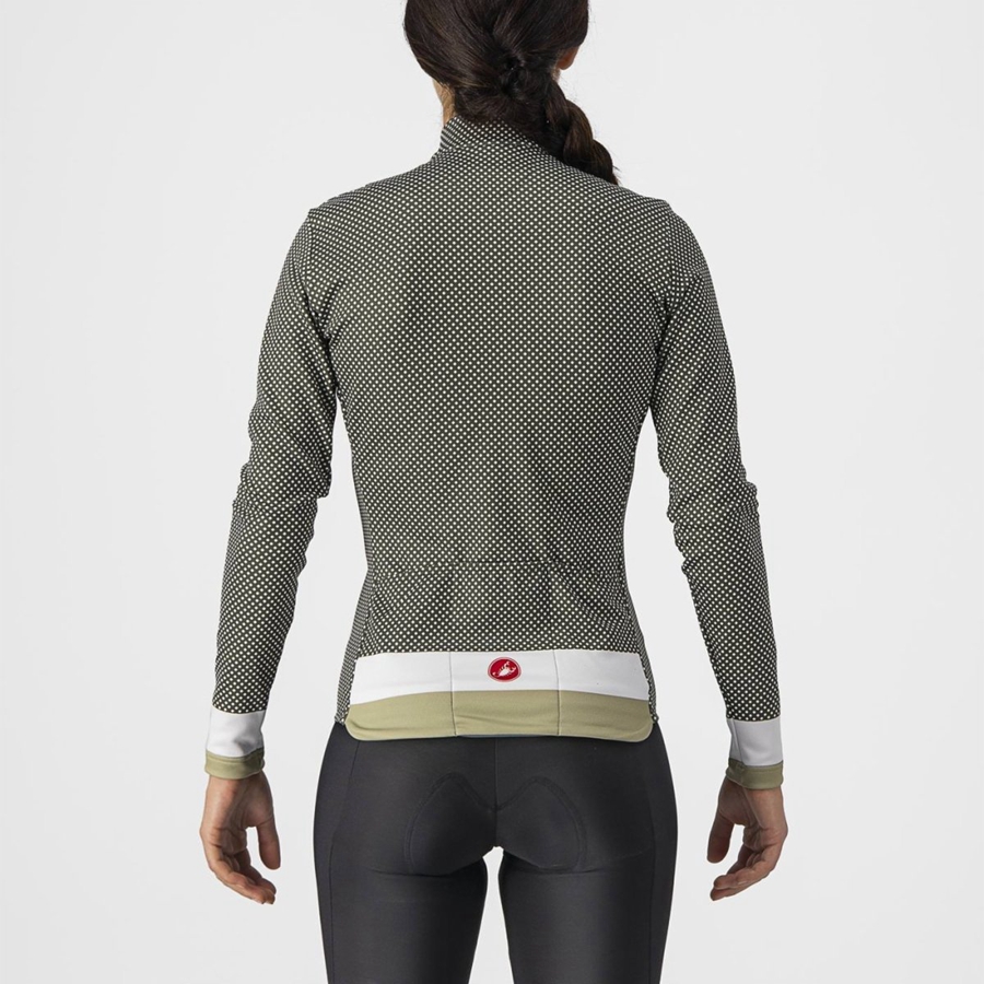Maillot Castelli VOLARE LS Femme Vert Blanche Vert | TSCJR-6790