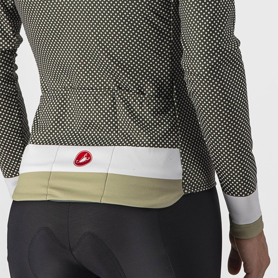 Maillot Castelli VOLARE LS Femme Vert Blanche Vert | TSCJR-6790