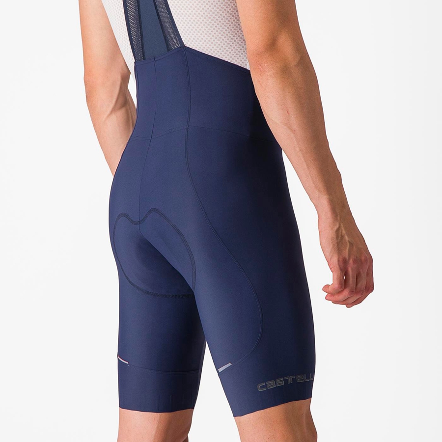 Short Avec Bavette Castelli ESPRESSO Homme Bleu | FHAUE-5107