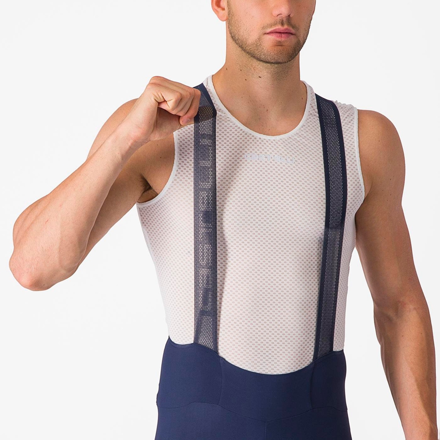Short Avec Bavette Castelli ESPRESSO Homme Bleu | FHAUE-5107